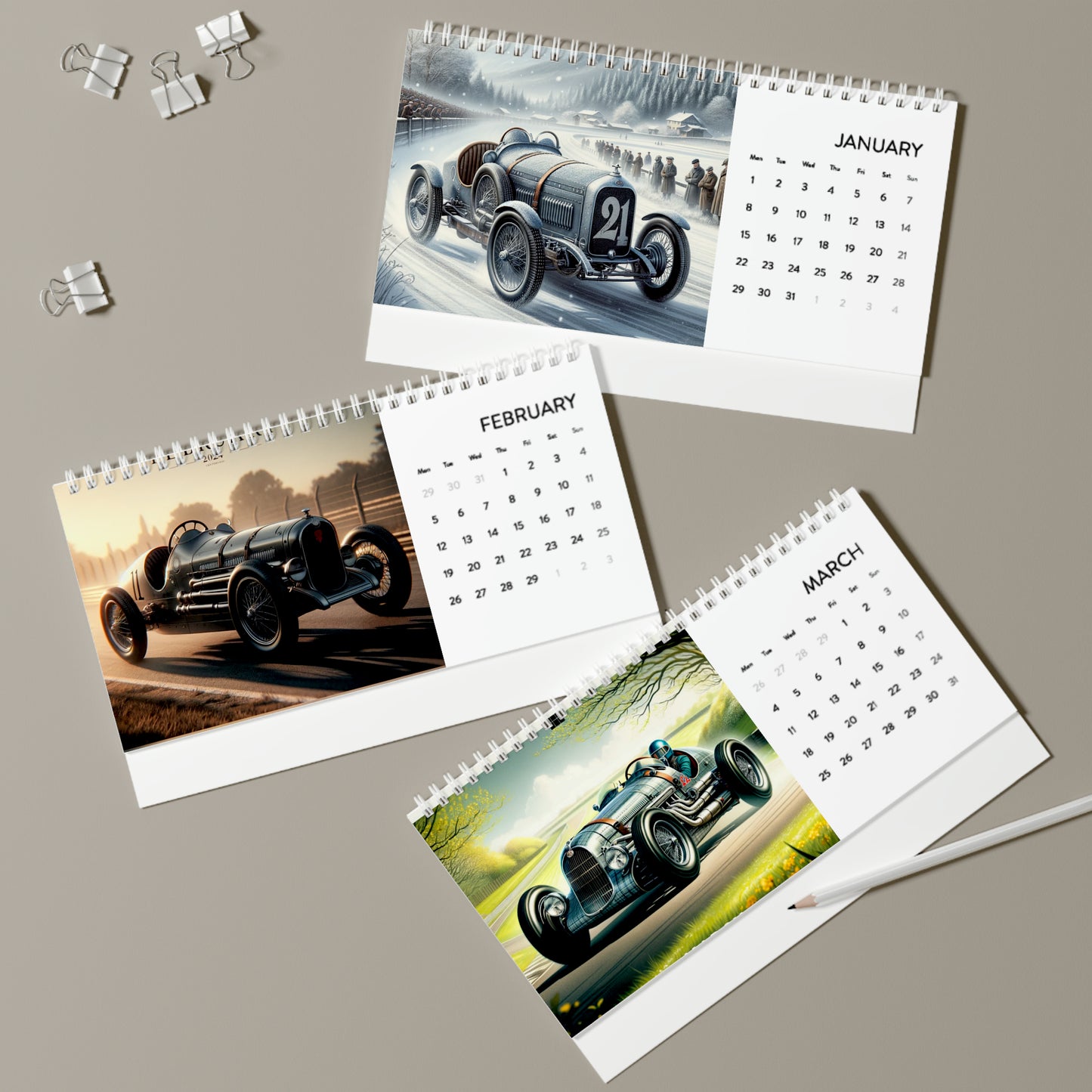 Cars Desk Calendar - Exclusive Ai Car Design