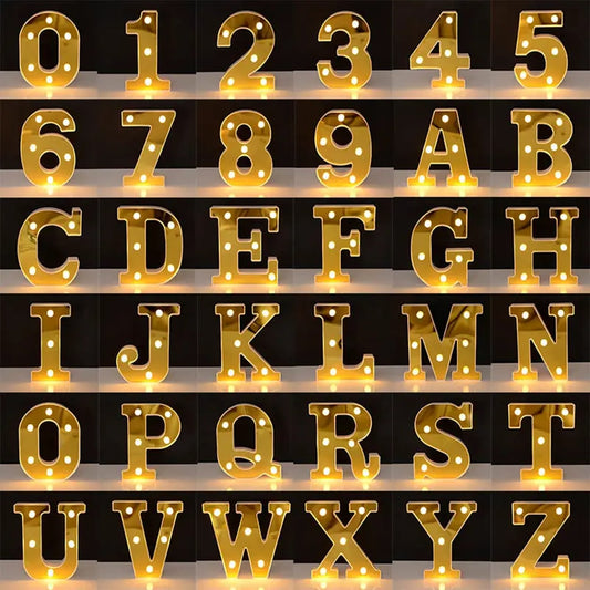 Golden Alphabet Light Letters