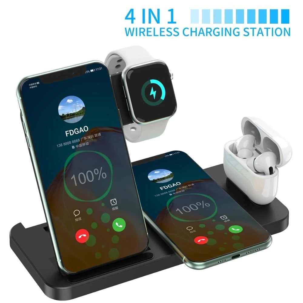 Dragon Wireless Charging Station – 15W 4-in-1 Fast Charger